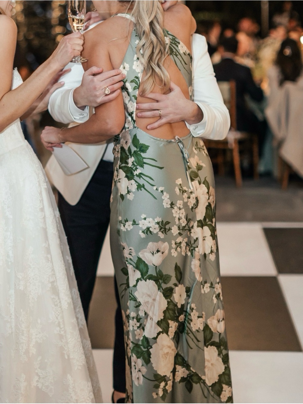 Reformation Halter Floral Gown in Sage Green - Picture 6 of 6